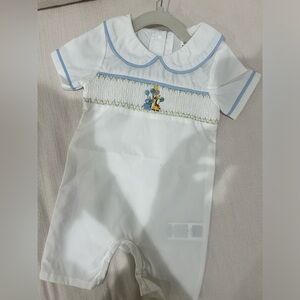 Vintage Style Embroidered Baby Shortall